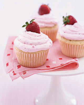 Vanilla Cupcake With Strawberry Frosting